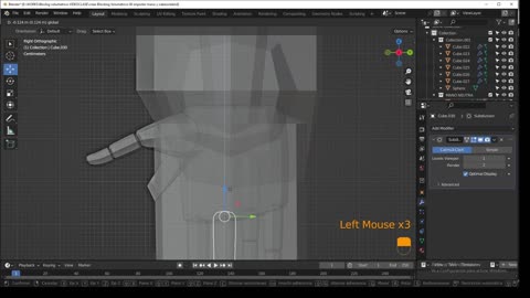 Blender - blocking volumentrico 06 - importar manos y cabeza