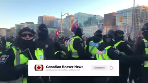 HORSES TRAMPLE ON PROTESTERS 🚨 CHAOS IN OTTAWA 🚨 #FREEDOMCONVOY22 #CANADA