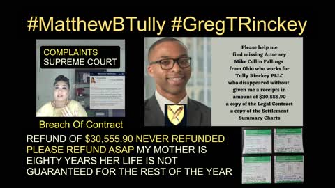 Tully Rinckey PLLC Albany New York - Matthew B. Tully - Greg T. Rinckey -Request Of The Legal Contract With Signatures Receipts Settlement Summary Charts - Mike C. Fallings - Cheri L. Cannon - Stephanie Rapp Tully - Supreme Court Complaints