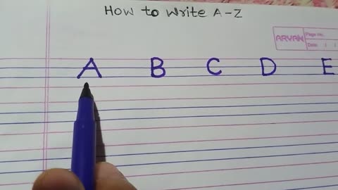 How to write Capital letters in 4 lines notebook?