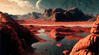 Escape to the Ancient Red Planet: 10 Hours of Calming Music with Scenic Views of Martian Waters