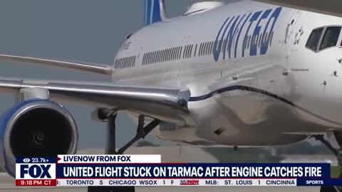 United Airlines flight catches fire just before takeoff _ LiveNOW from FOX