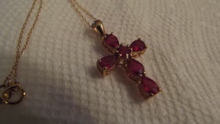 Ruby And Gold Cross Pendant Personal Collection