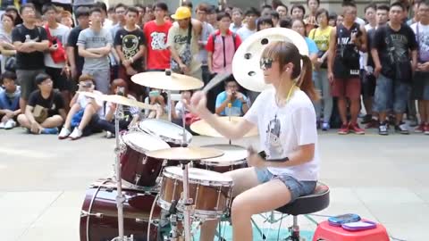 Amazing drumming skills/Korean Girl/Fantastic baby -BIG BANG