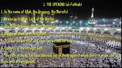 The Holy Quran The opening AL FATIHAH