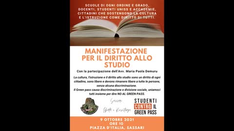 Realtà INSIEME - Manifestazione per il Diritto allo Studio (P.zza d'Italia 09-10-2021)