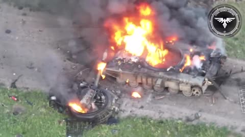 Russian tank explodes after being hit by a Ukrainian FPV drone