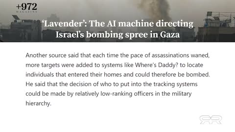 A.I. Deciding Who To Kill For Israel
