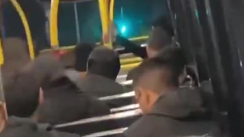 Irish man on bus.. hes the only white guy........ the rest are migrants
