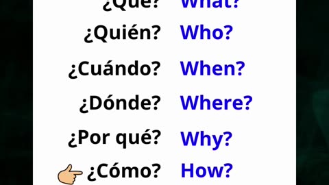 WH Question Words in Spanish#shorts#learnspanish