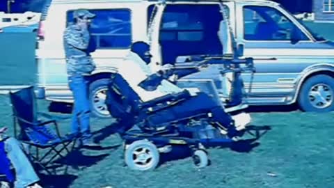 Quadriplegic shooting with rope trigger