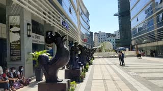 Beautiful Sculptures in front of the Super Market