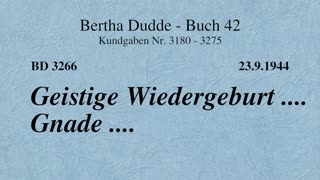 BD 3266 - GEISTIGE WIEDERGEBURT .... GNADE ....