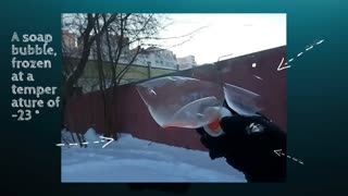 Pop a frozen soap bubble