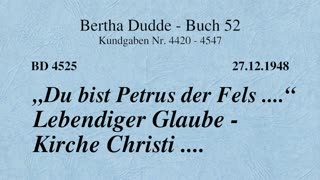 BD 4525 - "DU BIST PETRUS DER FELS ...." LEBENDIGER GLAUBE - KIRCHE CHRISTI ....