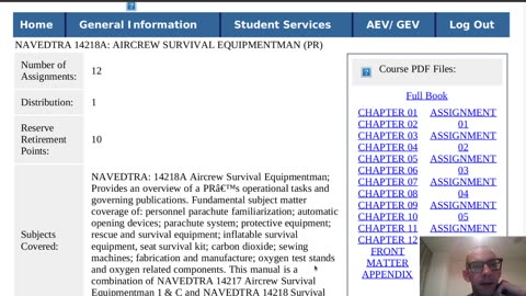 Summary of NAVEDTRA 14218A - Aircrew Survival Equipmentman (PR)