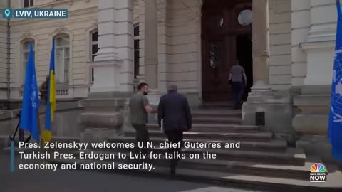 Zelenskyy Meets With U.N. Chief And Turkish President In Lviv, Ukraine
