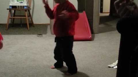 Dizzy toddler wipes out