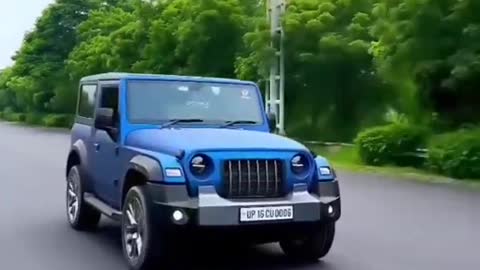 New Mahindra Thar Blue Colour 💙 | Whatsapp Status #shorts #2022