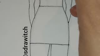 Fry Inspired Fashion Illustration Line Drawing