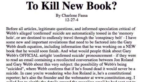 Requiem for the Suicided...Gary Webb