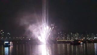 Fireworks above the ship