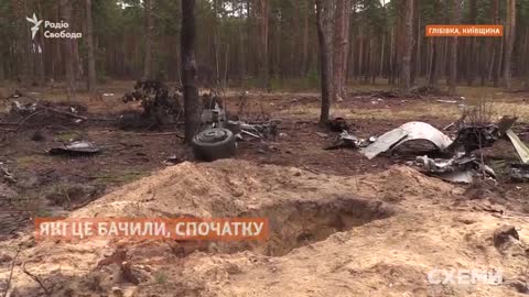 Ukraine War - The wreckage of the Ukrainian Su-25 attack aircraft