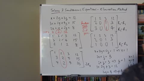 Math 3 Simultaneous Equations 02 Using Augmented Matrices
