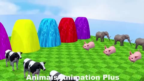 4 Giant Duck Cartoon,Tiger,Cow,rabbit,Gorilla,Hamsters,Dog,Cat Wild Animals Crossing Fountain 2023