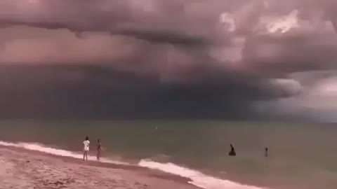 Electric beach lightning show