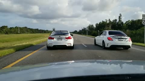 BMW M4 F82 vs Mercedes C43 AMG ( Dig + Rolls )