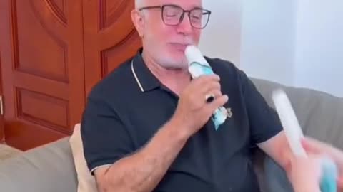 Funny Grandpa Steals Popsicle