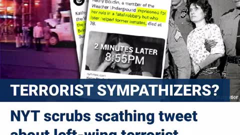 New York Times deletes, edits tweet about Weather Underground terrorist Kathy Boudin.