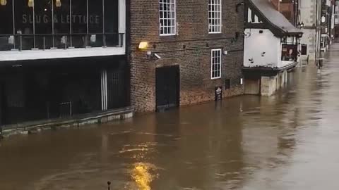 Footage shows extreme flooding in York after Storm Franklin hits