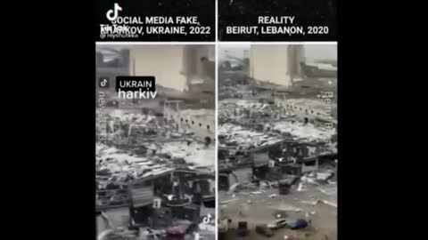 Fake Kharkov,Ukraine 2022 Reality Beirut, Lebanon 2020