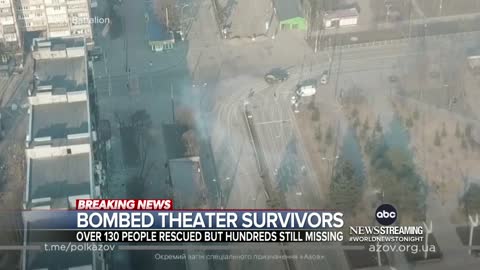 Ukrainian rescuers search for hundreds under bombed theater