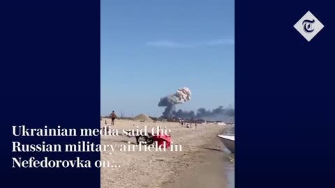 Multiple eksplosion seen at russian military