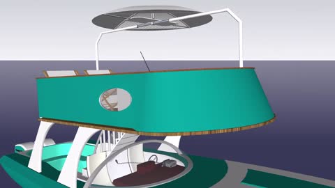 Powerboat concept with second floor