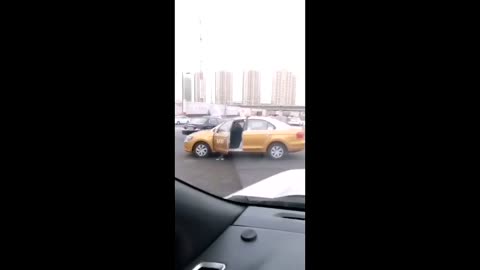 Flintstones Cabbie Tries To Brake With Foot Out Door