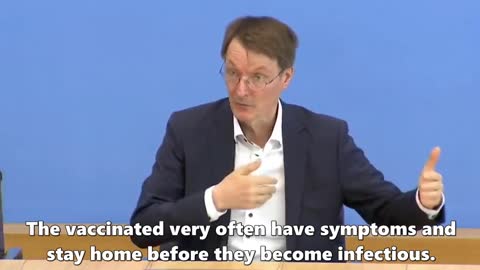Karl Lauterbach says jabs limit pandemic b/c vaxxed develop symptoms before becoming infectious 🤡