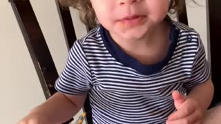 Toddler Eating Pumpkin Pie