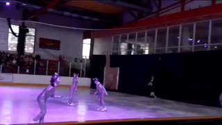 Children performing at the ice skating rink