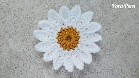 How to crochet a Marguerite Daisy flower I Easy crochet flower tutorial for beginners