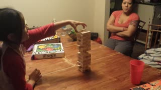 Daughter Falls Playing Jenga