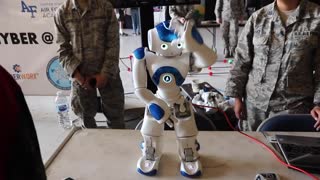 A dancing robot in action.