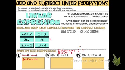 Informal Geometry Adding and Subtracting Linear Expressions