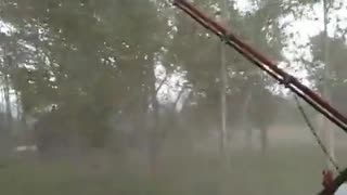 Tornado hitting a farm earlier in Arkwright New York