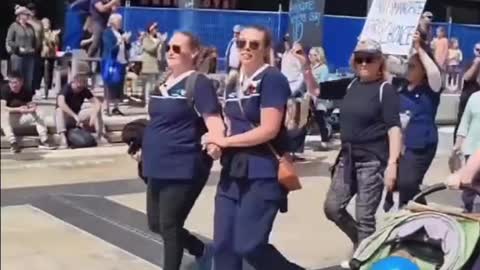 Perth, Australia: Nurses Protest Vaccine Mandate