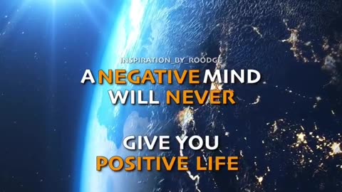 A negative mind will never give you positive life 🧠