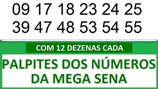 PALPITES DOS NÚMEROS DA MEGA SENA COM 12 DEZENAS 2y 2z 20 21 22 23 24 25 26 27 28 29